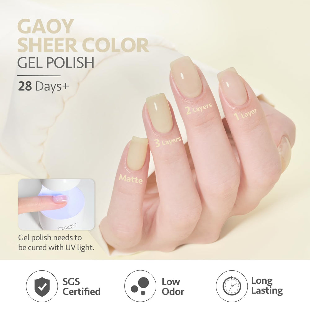 GAOY gel jelly curado en UV 60 segundos para uñas listas