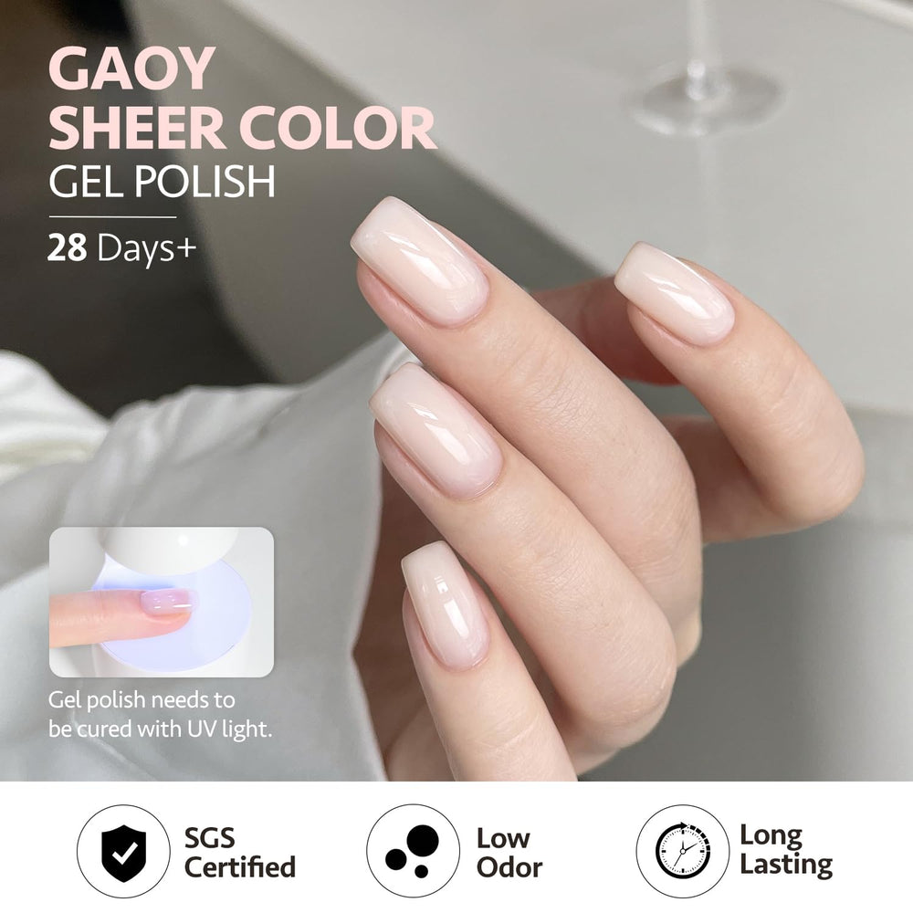 GAOY Esmalte gel translúcido libre de toxinas y olor reducido.