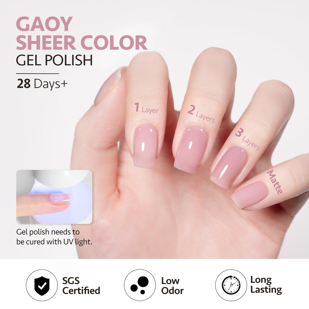 GAOY Jelly Purple: uñas con acabado brillante y aspecto profesional en casa