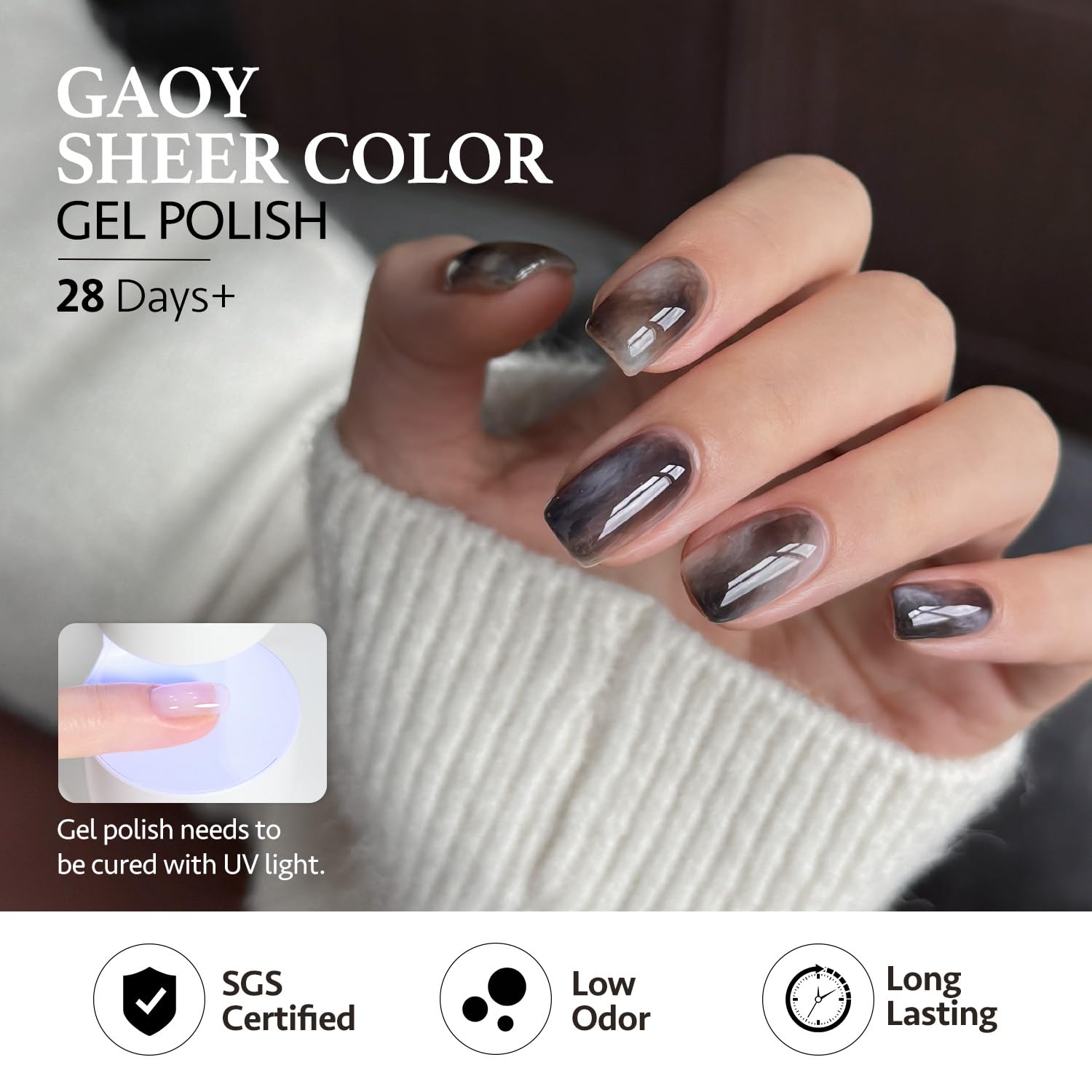 GAOY esmalte gel lechoso: ideal para arte de uñas y diseños detallados.