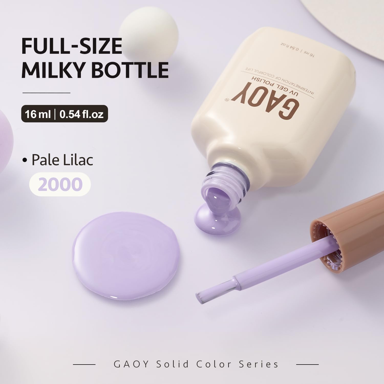 GAOY esmalte gel lila pastel 16ml envase listo para uso doméstico