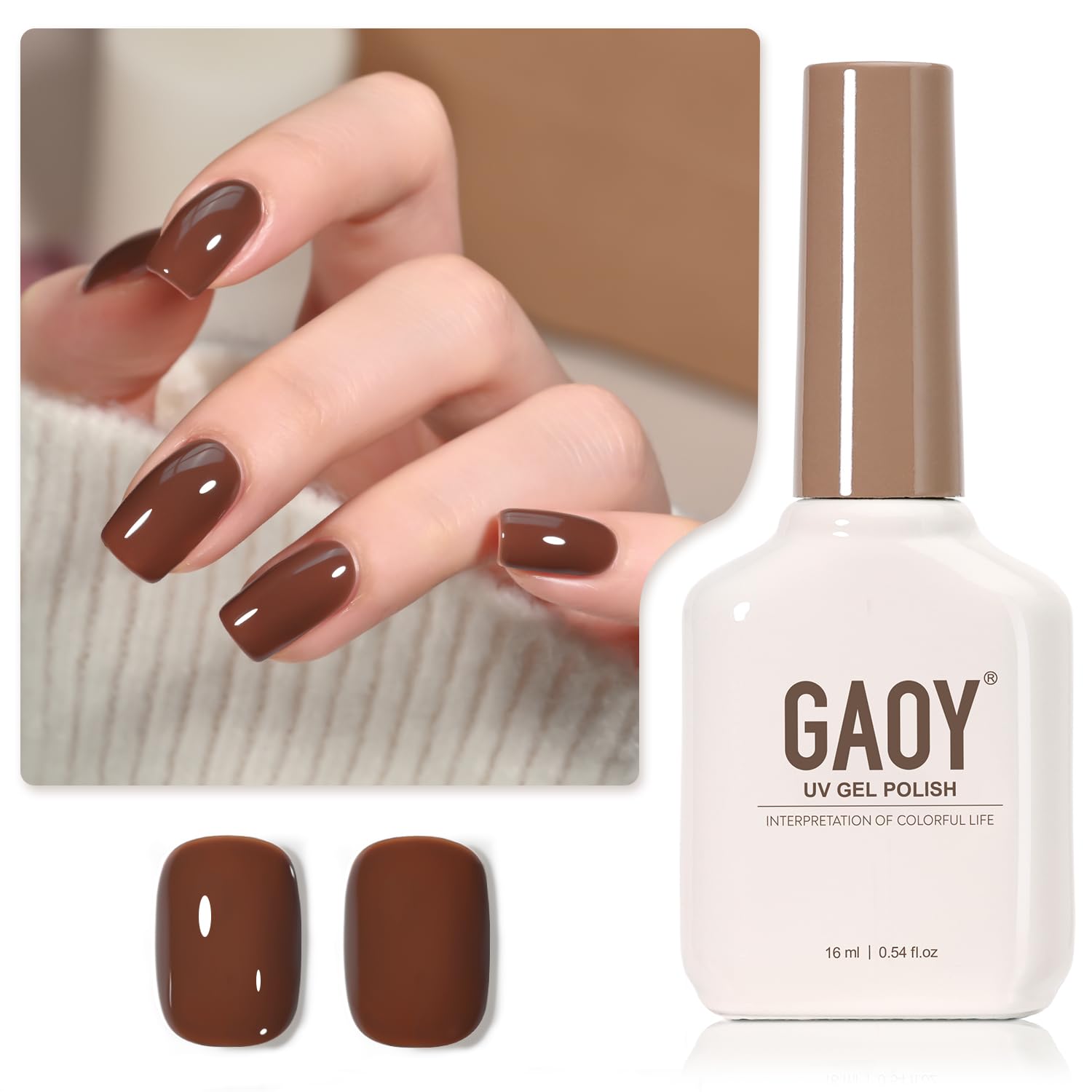 GAOY esmalte gel marrón ámbar 2088 para manicura duradera