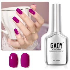 GAOY esmalte gel morado en botella de 16 ml para manicura en casa.