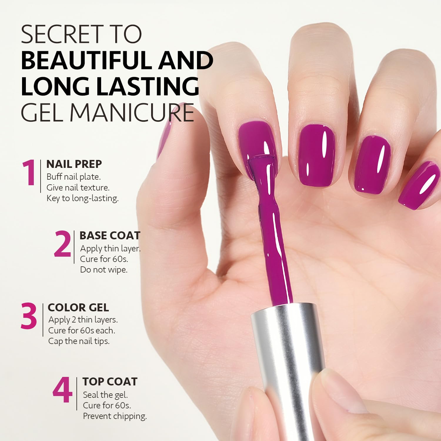 GAOY esmalte gel morado ideal para manicura casera y uso diario.