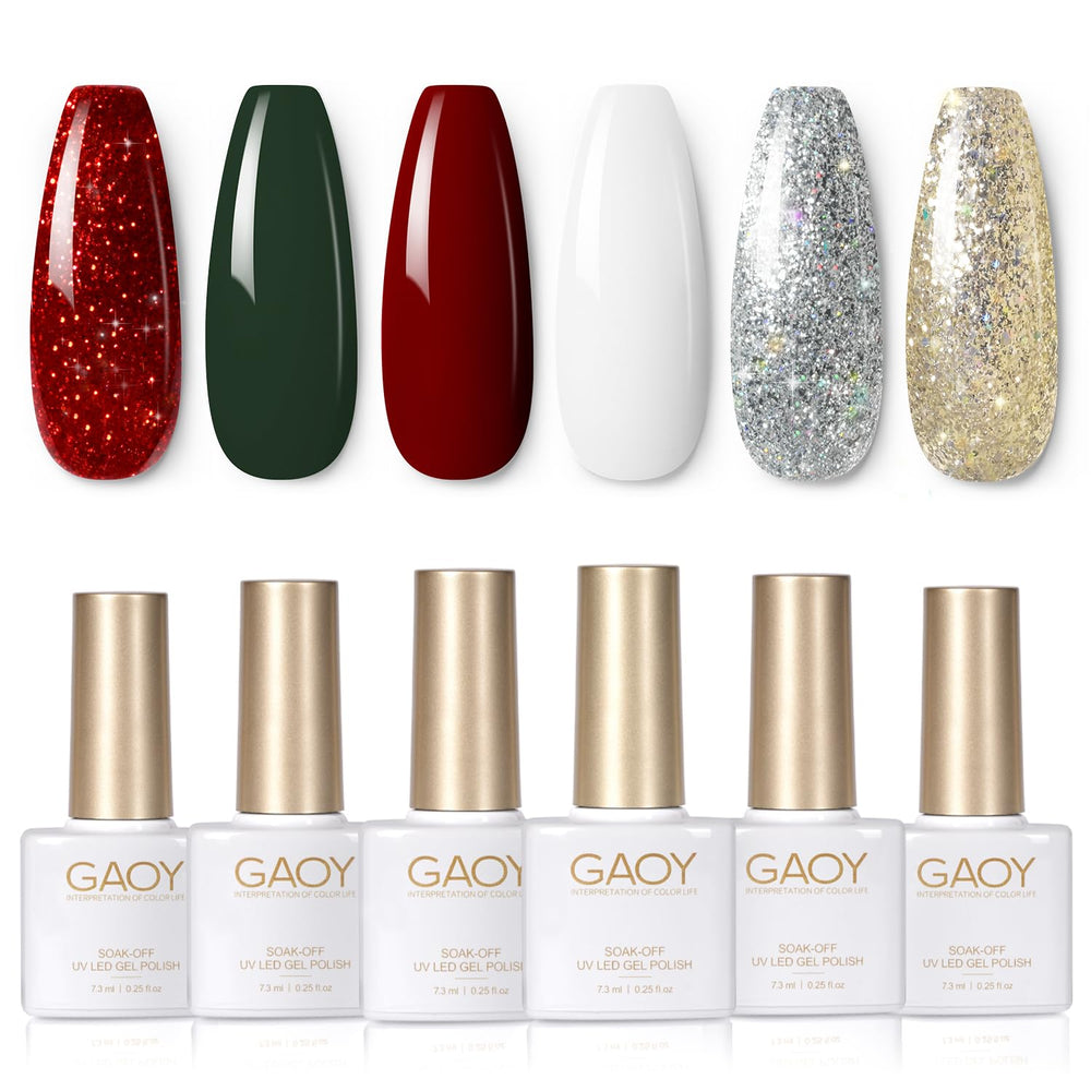 GAOY esmalte gel Navidad blanco, acabado claro y duradero para uñas elegantes.