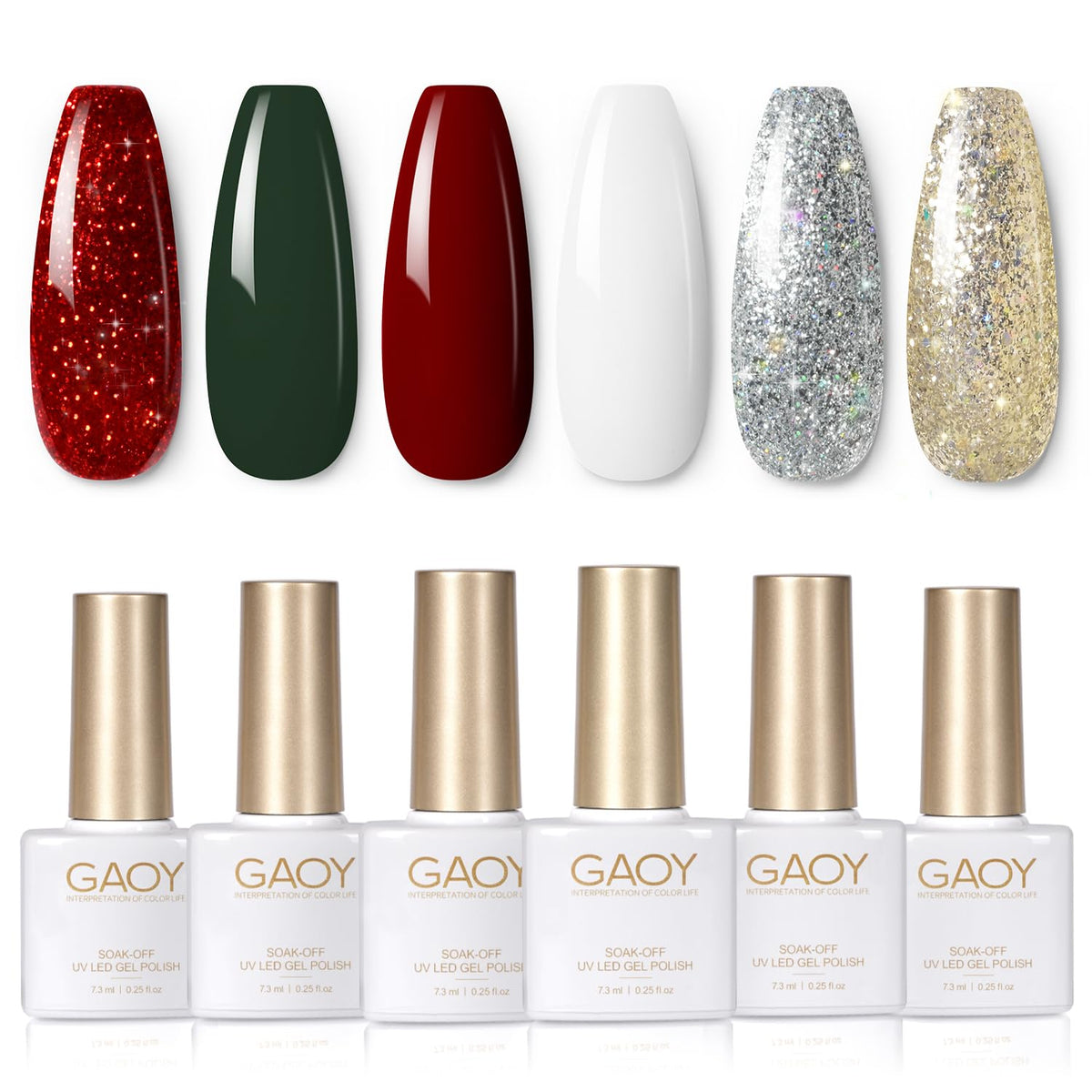 GAOY esmalte gel Navidad blanco, acabado claro y duradero para uñas elegantes.