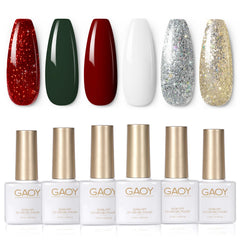 GAOY esmalte gel Navidad blanco, acabado claro y duradero para uñas elegantes.