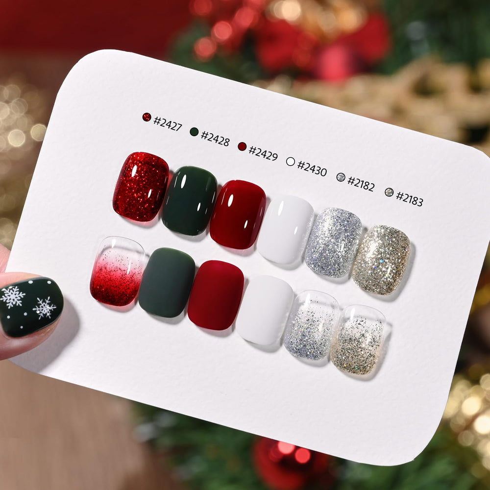 GAOY esmalte gel Navidad verde oscuro con brillo, perfecto para estilos festivos.