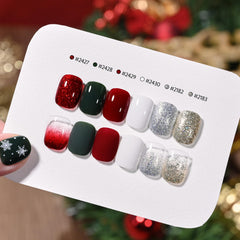 GAOY esmalte gel Navidad verde oscuro con brillo, perfecto para estilos festivos.
