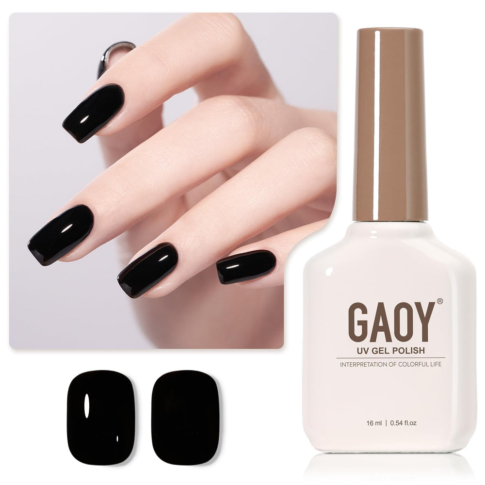 GAOY Esmalte Gel Negro: botella de 16 ml lista para uso en casa