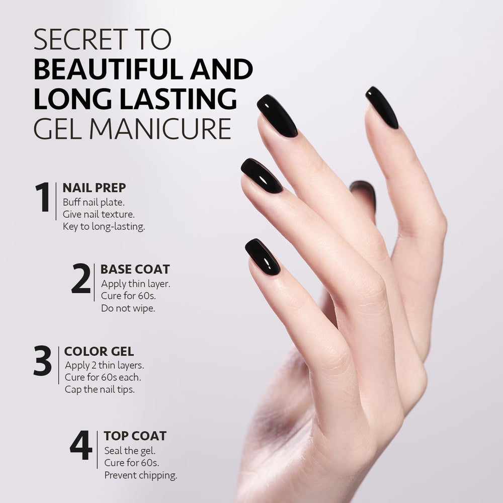 GAOY Esmalte Gel Negro envase de 16 ml cómodo para retoques