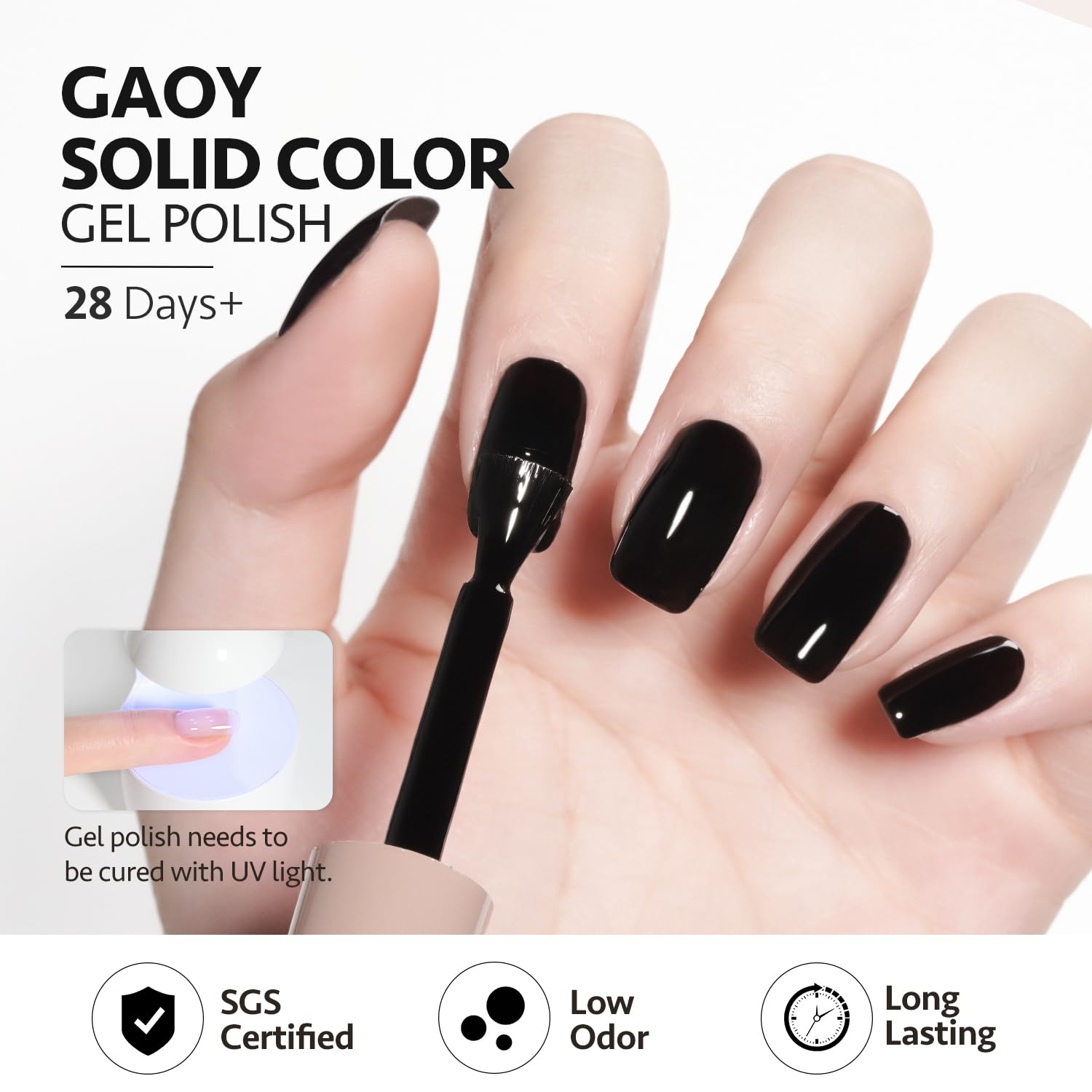 GAOY Esmalte Gel Negro kit de manicura para casa