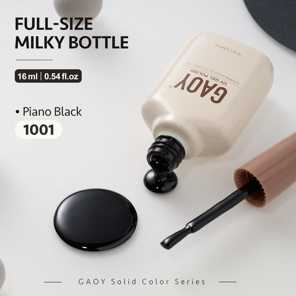 GAOY Esmalte Gel Negro, fórmula de olor bajo y sin toxinas