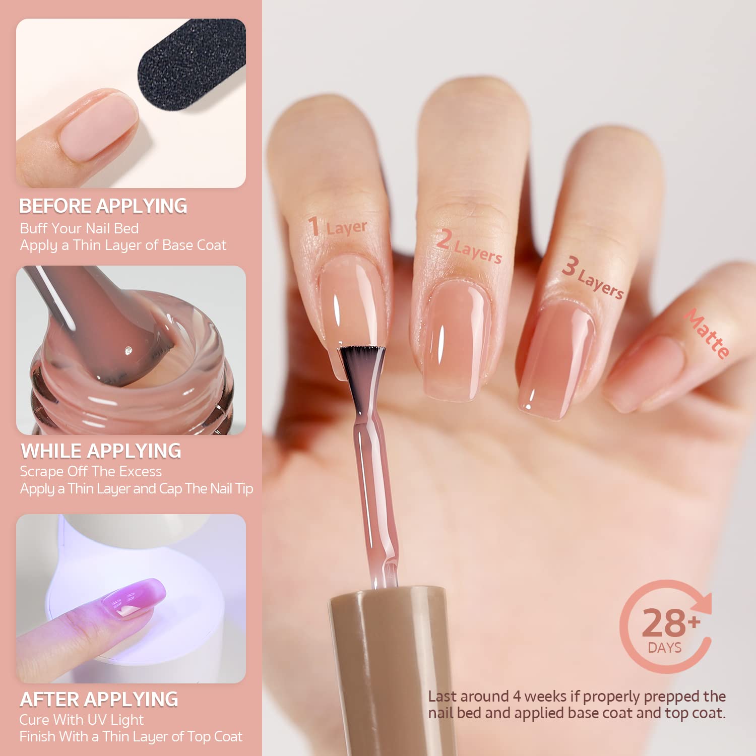 GAOY gel nude tiene olor más suave que esmalte tradicional.