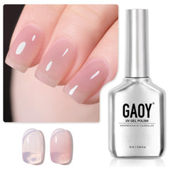 GAOY esmalte gel tono piel rosa translucido: botella de 16 ml para uso en casa.