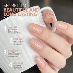 GAOY Esmalte gel nude se cura en 60 segundos bajo lámpara UV/LED.