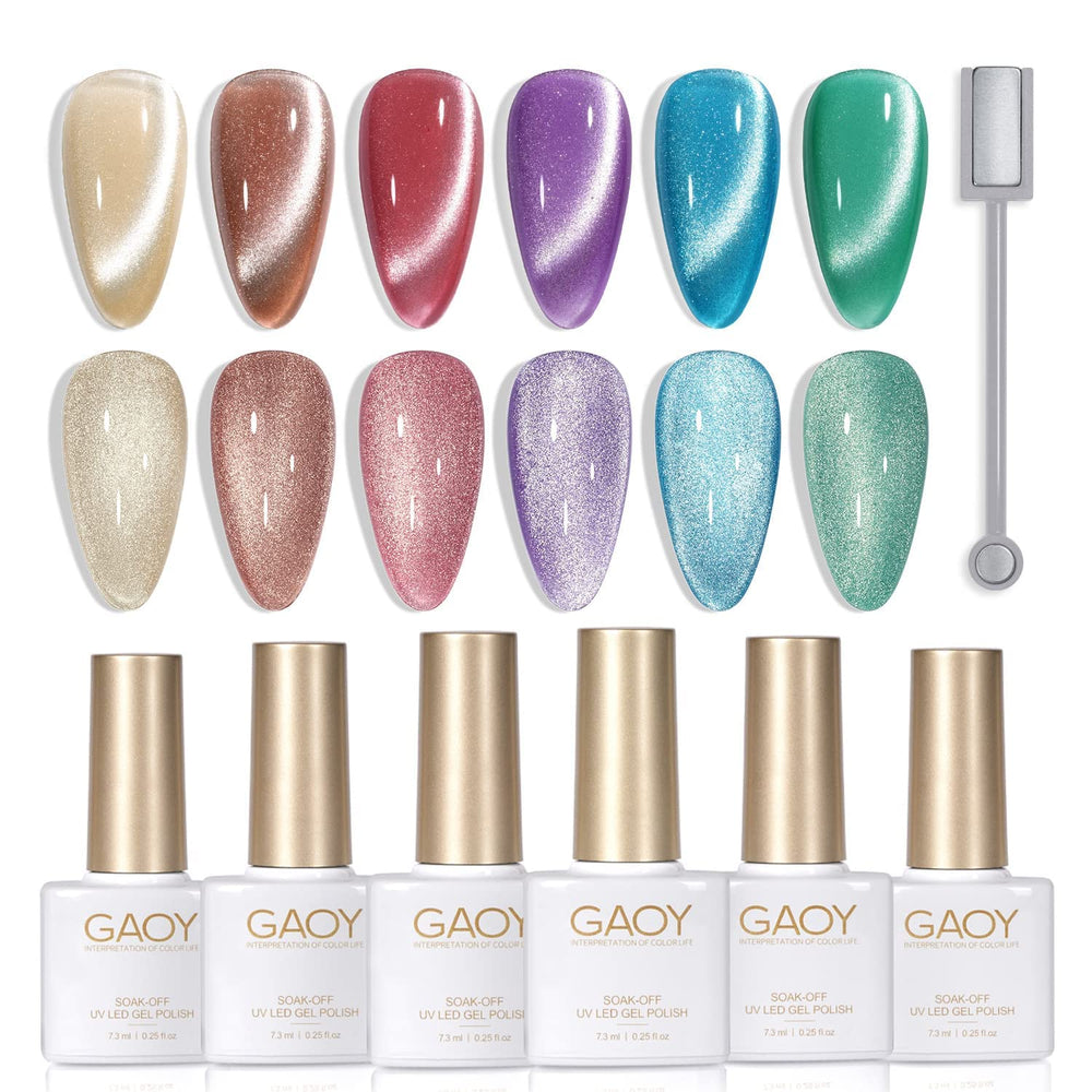 GAOY Esmalte Gel Ojo de Gato Brillo Galaxia, acabado deslumbrante.