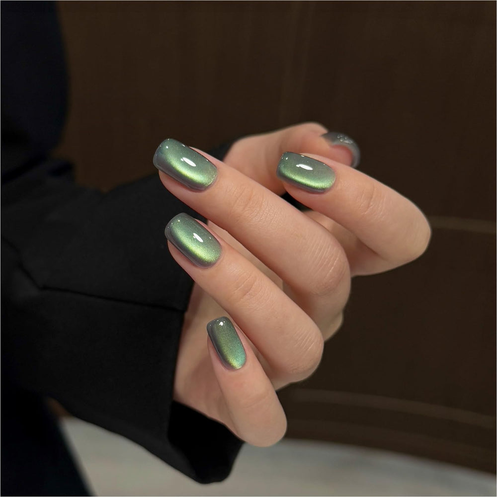 GAOY es esmalte gel ojo de gato verde 3898 Mossy Glade con efecto holográfico para uñas