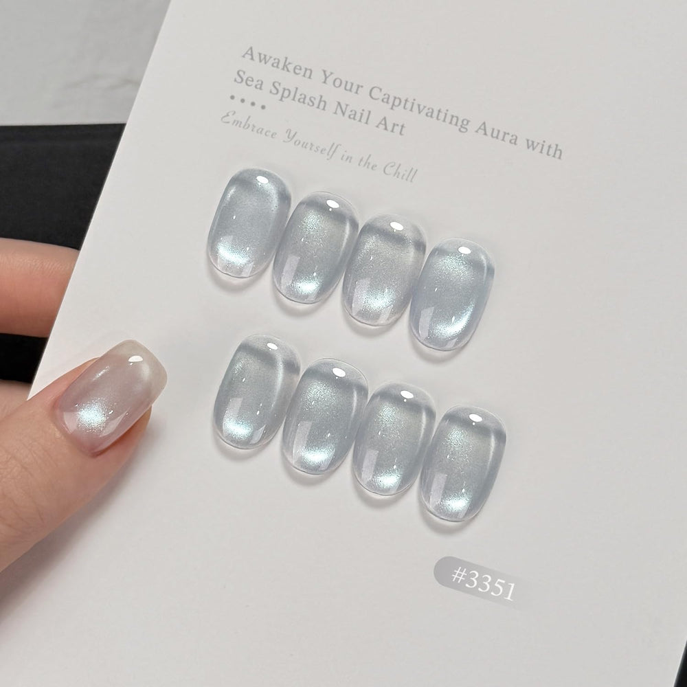 GAOY esmalte gel ojo de gato plateado-azul-verde, efecto holográfico suave