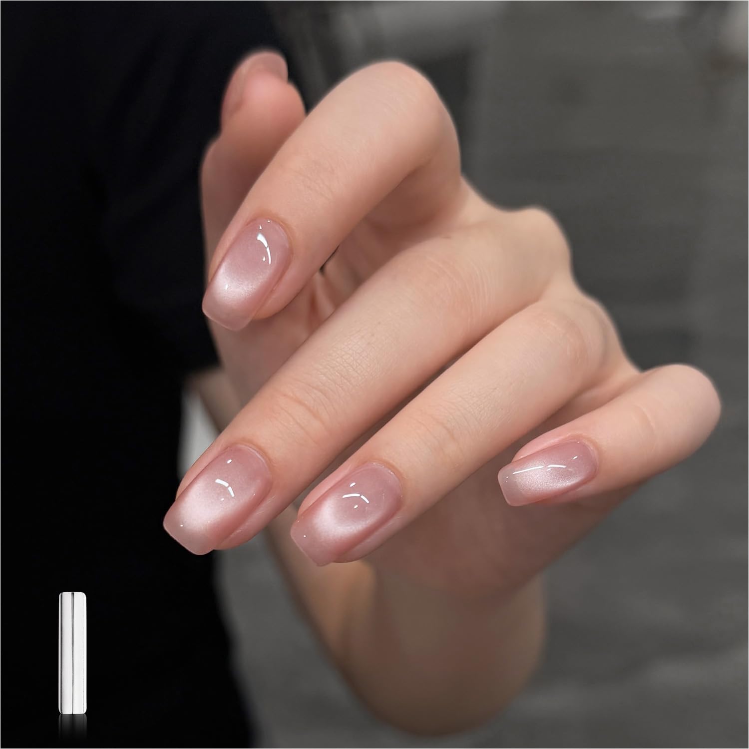 GAOY esmalte gel ojo de gato rosa; brillo deslumbrante para uñas.