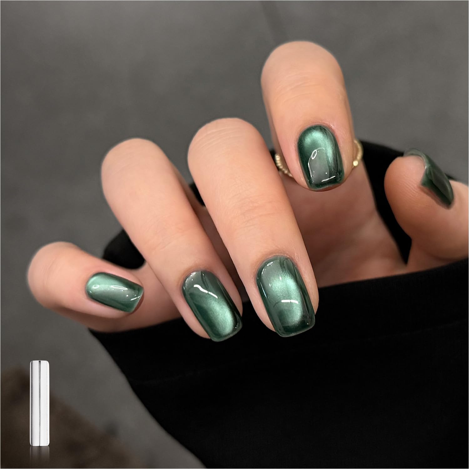 GAOY esmalte gel ojo de gato verde Emerald para realzar uñas con efecto.