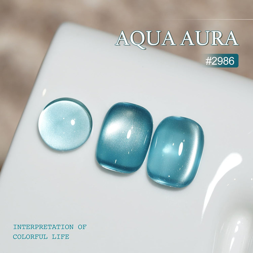 GAOY esmalte gel azul ojo de gato con imán para patrones