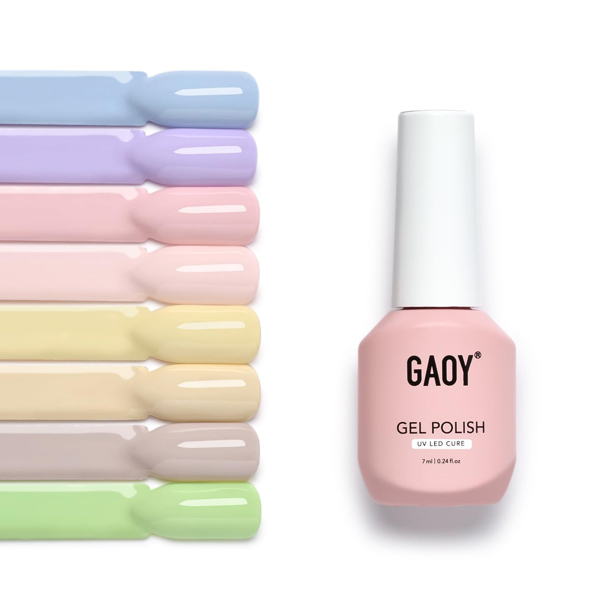 GAOY esmalte gel pastel rosa en uñas para acabado suave