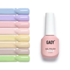 GAOY esmalte gel pastel rosa en uñas para acabado suave