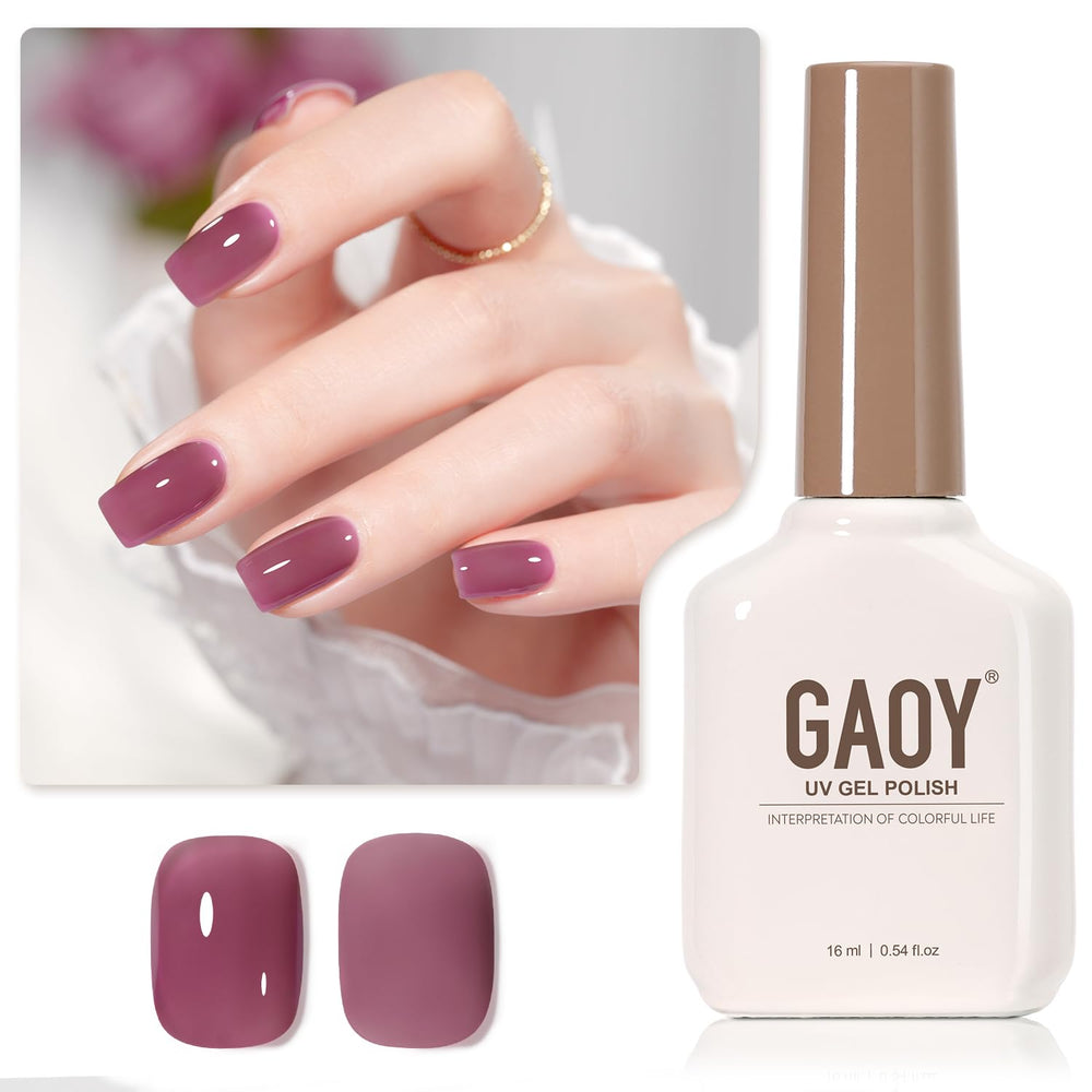 GAOY Gel de Uñas Púrpura Translúcido, bote de 16 ml para capas suaves y personalizadas.