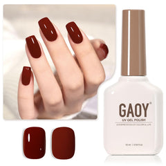 GAOY esmalte gel rojo 1008, color intenso para uñas duraderas