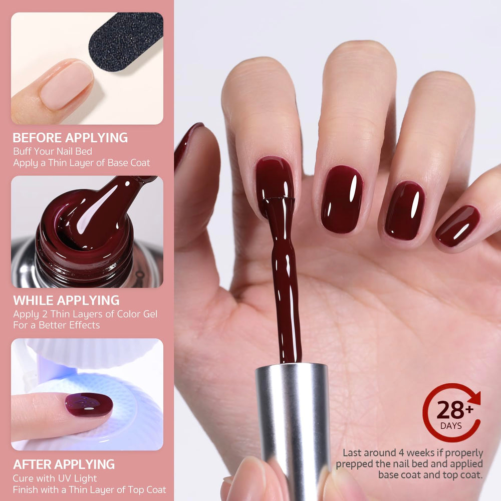 GAOY Esmalte Gel Rojo 1149, preparación de la uña para mejor adherencia