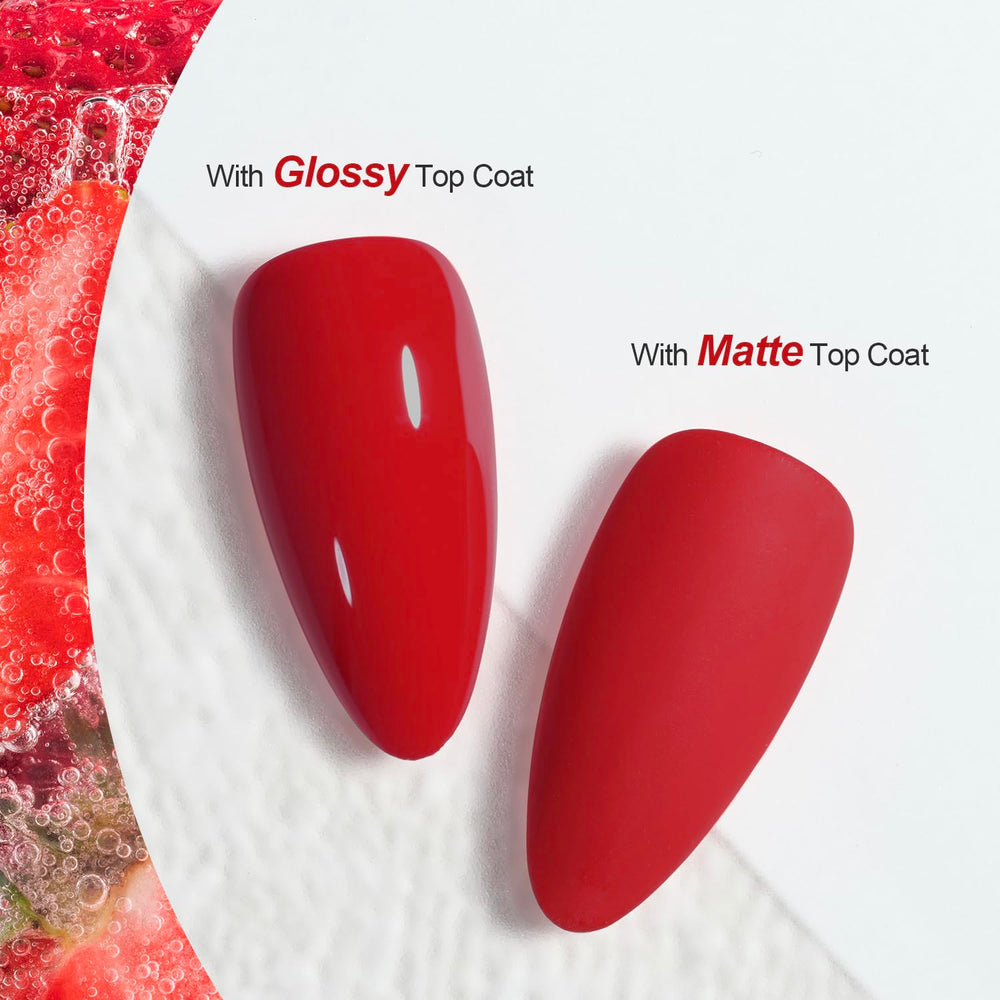 GAOY esmalte gel rojo 1177, aplicación en dos capas para mayor cobertura