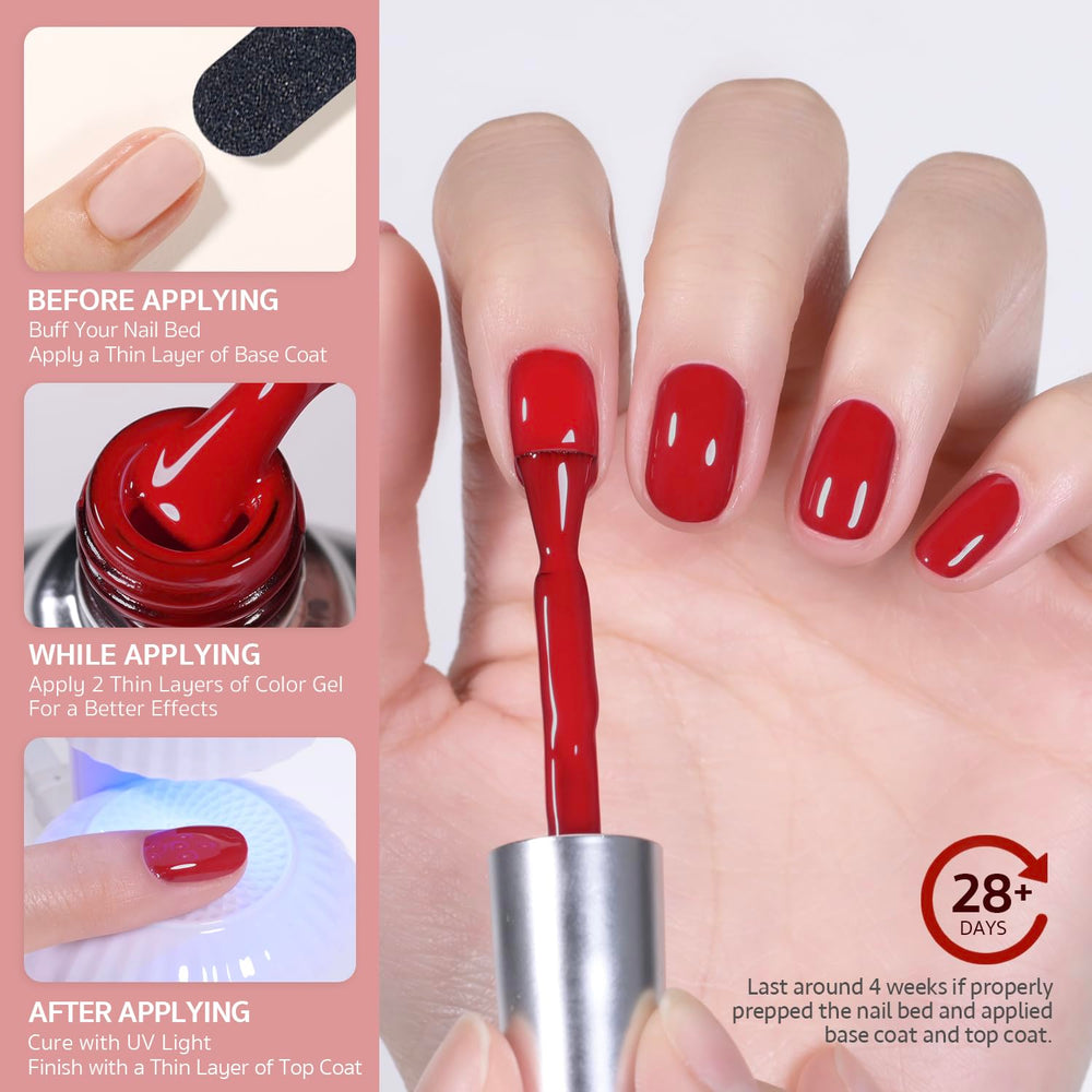 GAOY esmalte gel rojo 1177, ideal para arte de uñas y diseños creativos