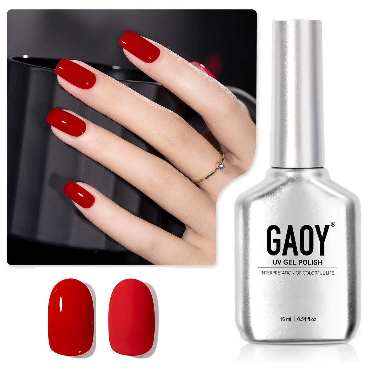 GAOY esmalte gel rojo 1177, uso cómodo para un color duradero