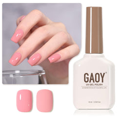 GAOY gel rosa 16 ml para uñas, acabado brillante y color intenso.