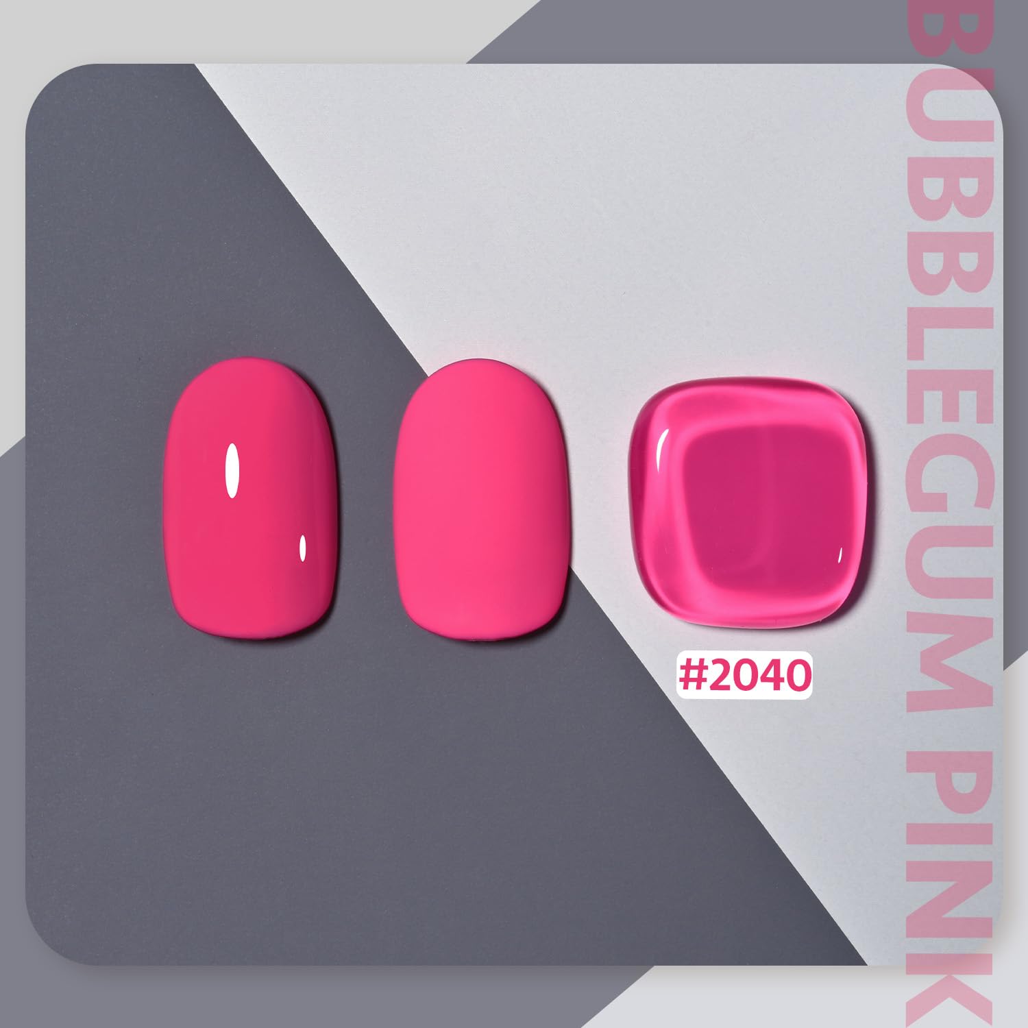 GAOY Esmalte en gel Rosa 2040 en aplicación en una uña, uso casero