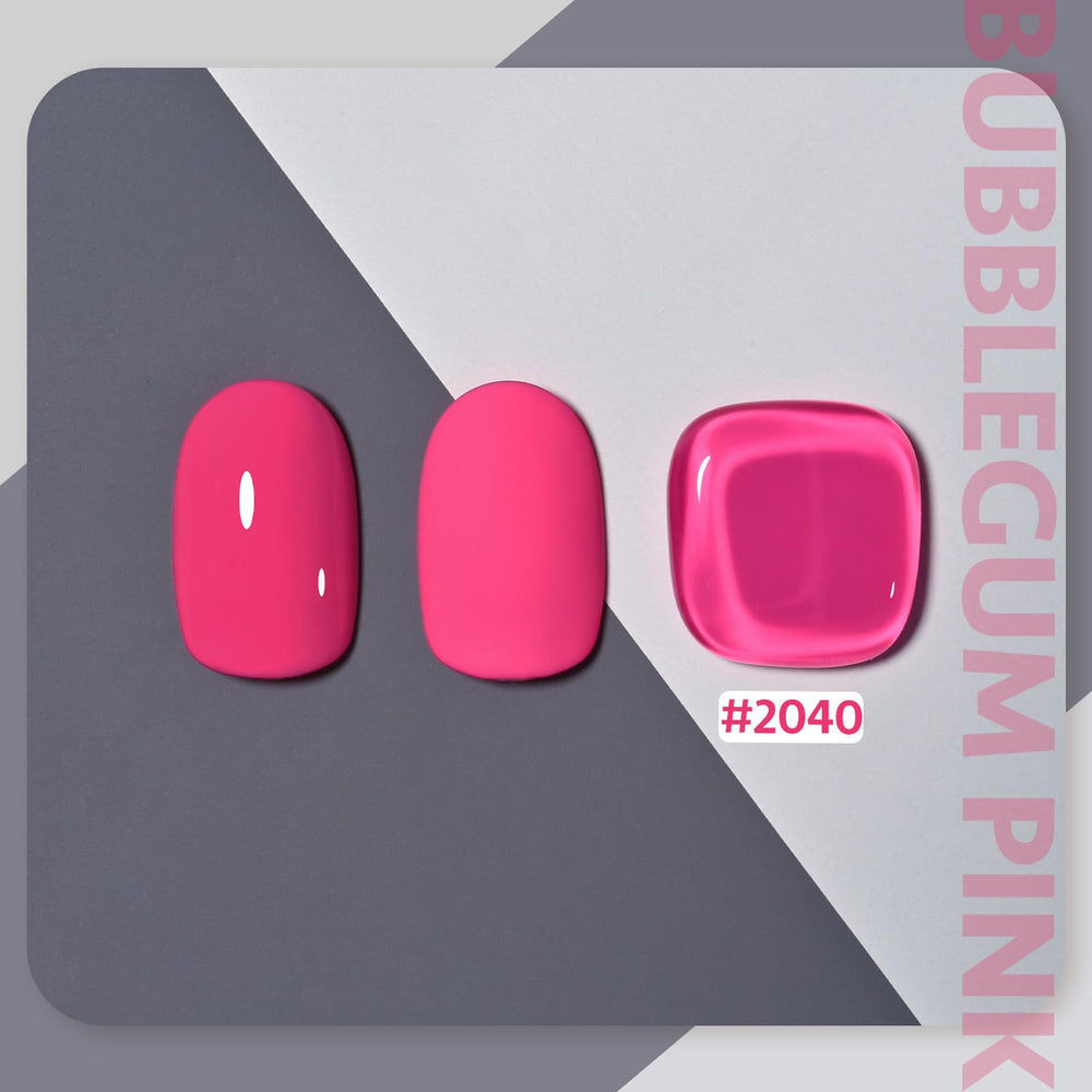 GAOY Esmalte en gel Rosa 2040 en aplicación en una uña, uso casero
