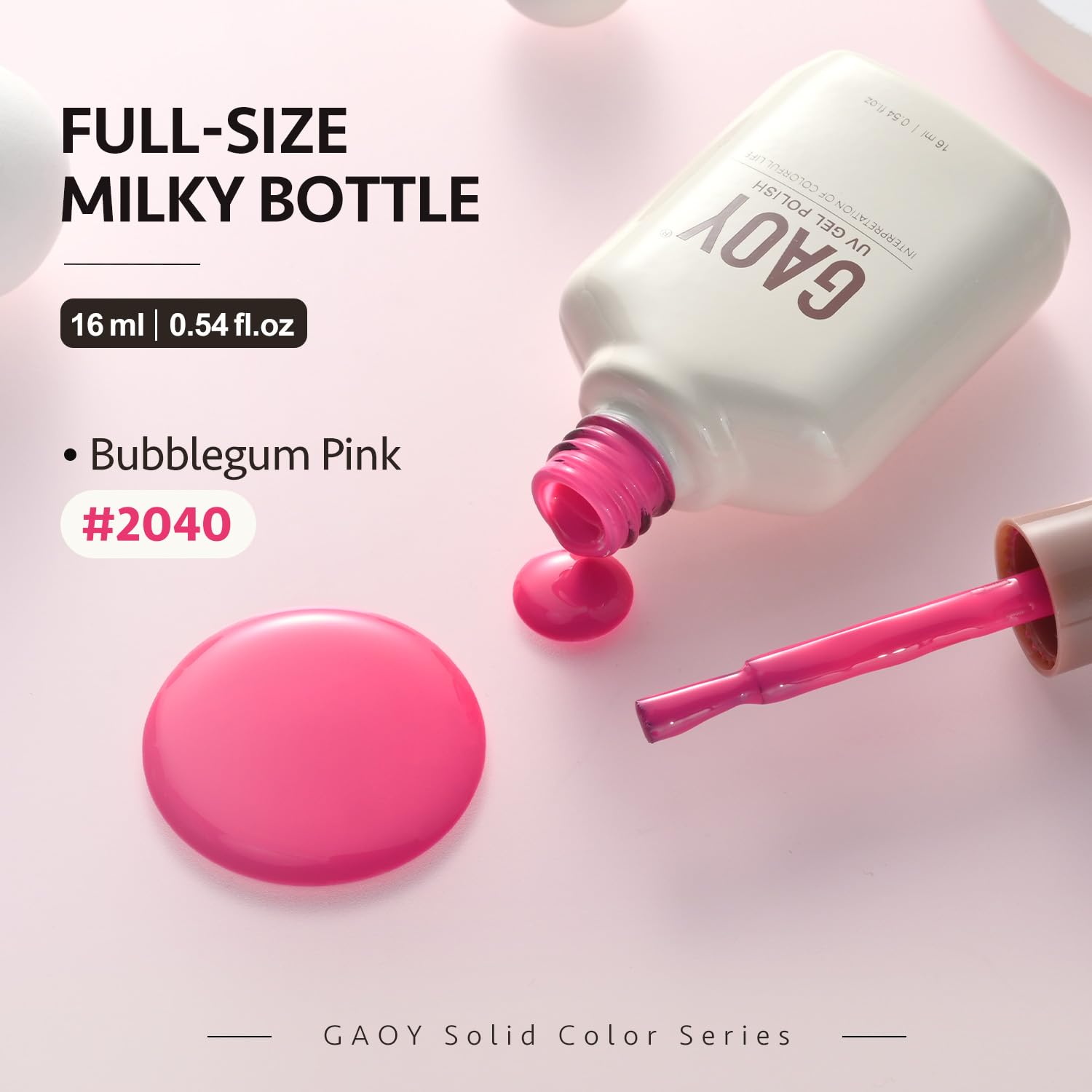GAOY Esmalte en gel Rosa 2040, olor suave para una experiencia agradable