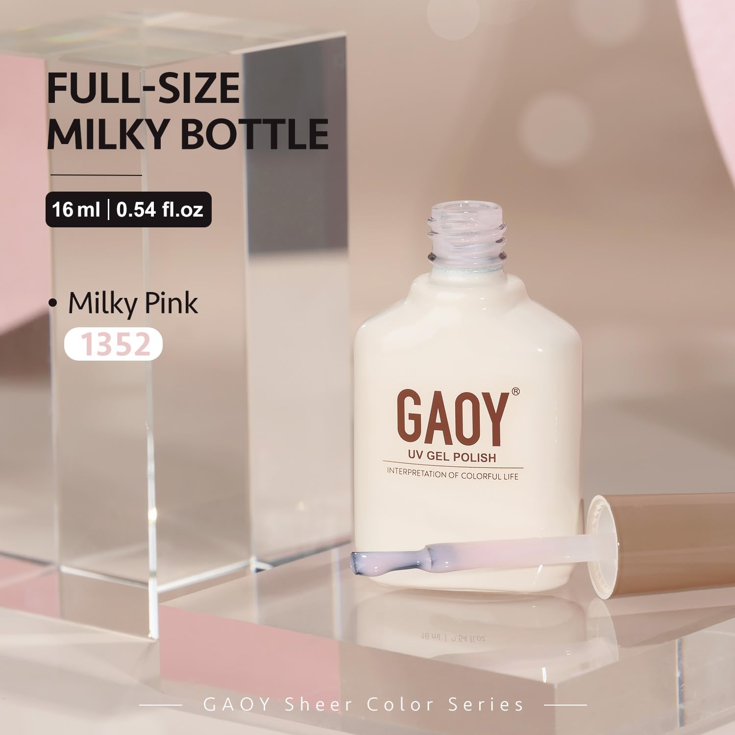 GAOY gel rosa translúcido para diseño de uñas casero y creativo