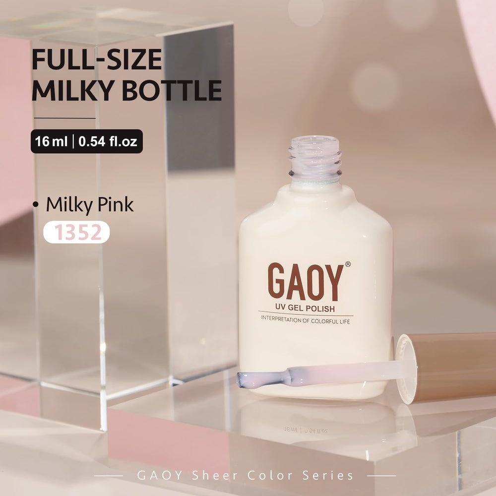 GAOY gel rosa translúcido para diseño de uñas casero y creativo