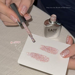 GAOY esmalte gel rosa curado con luz ultravioleta para manicuras duraderas.
