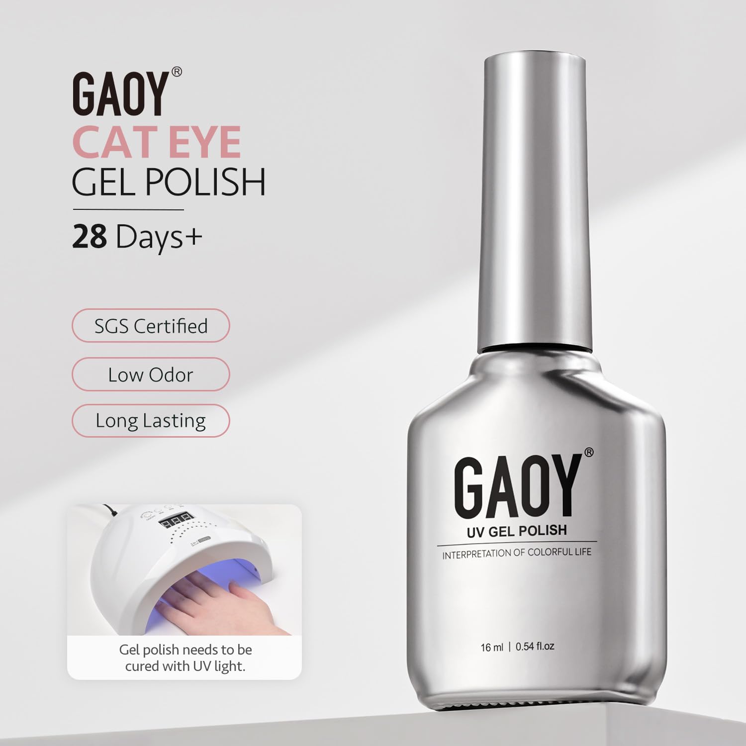 GAOY esmalte rosa con destellos sutiles para un look elegante