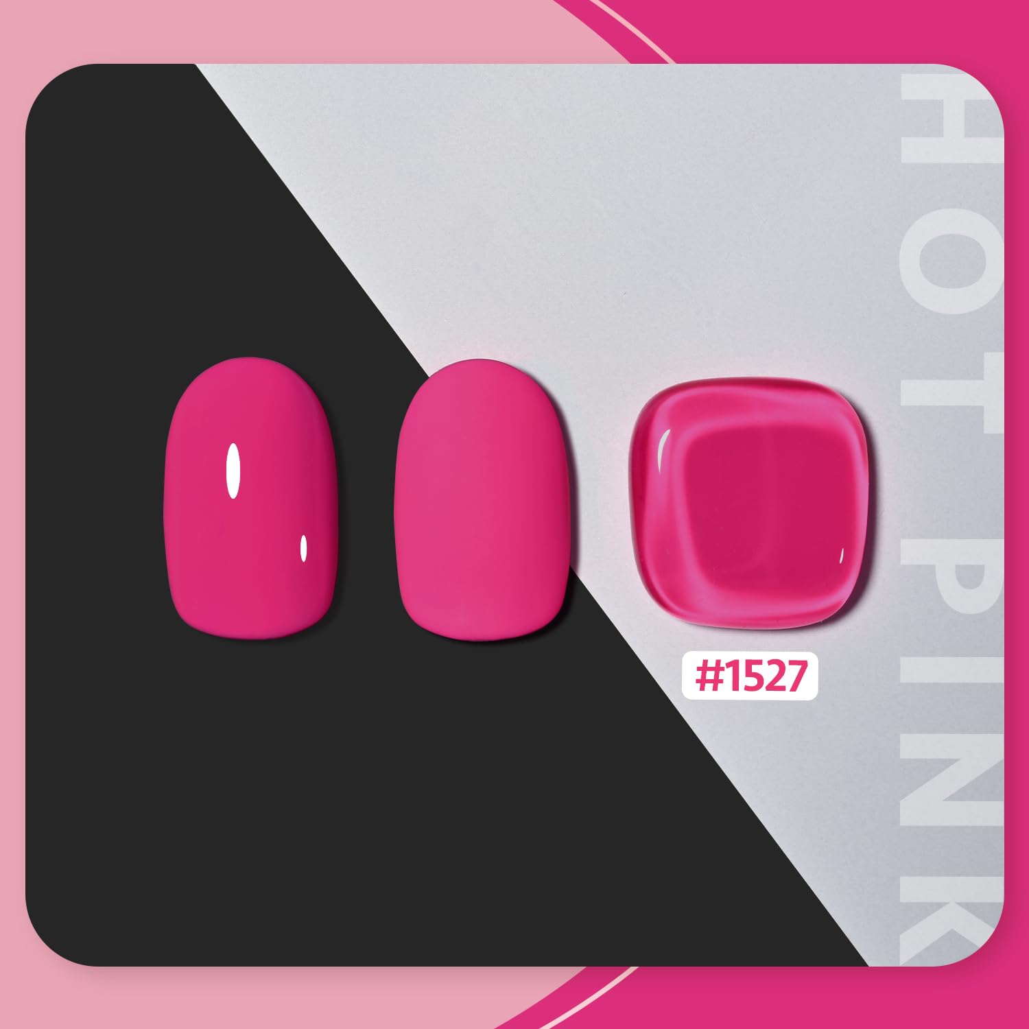 GAOY Esmalte Gel Rosa 1527 en aplicación de uñas, acabado suave y duradero.
