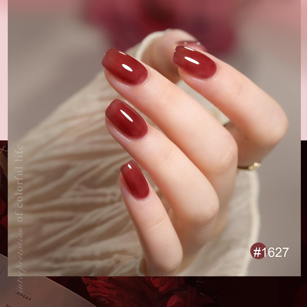 gaoy esmalte gel rosa suave, acabado translúcido para uñas delicadas
