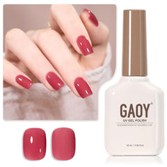 GAOY Esmalte gel rosa translucido 16 ml para uñas, acabado suave.