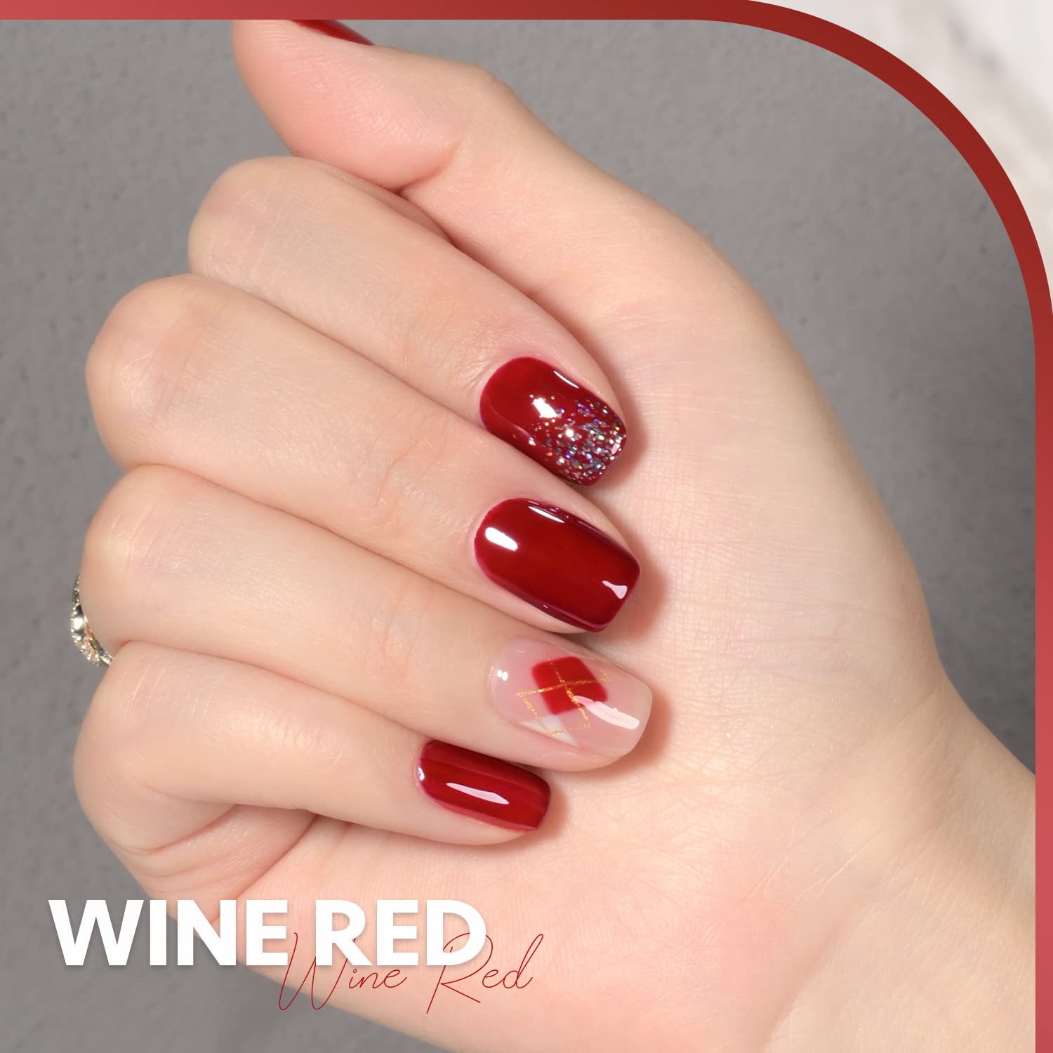 GAOY Esmalte gel Sheer Red, envase grande facilita varias sesiones de manicura en casa.