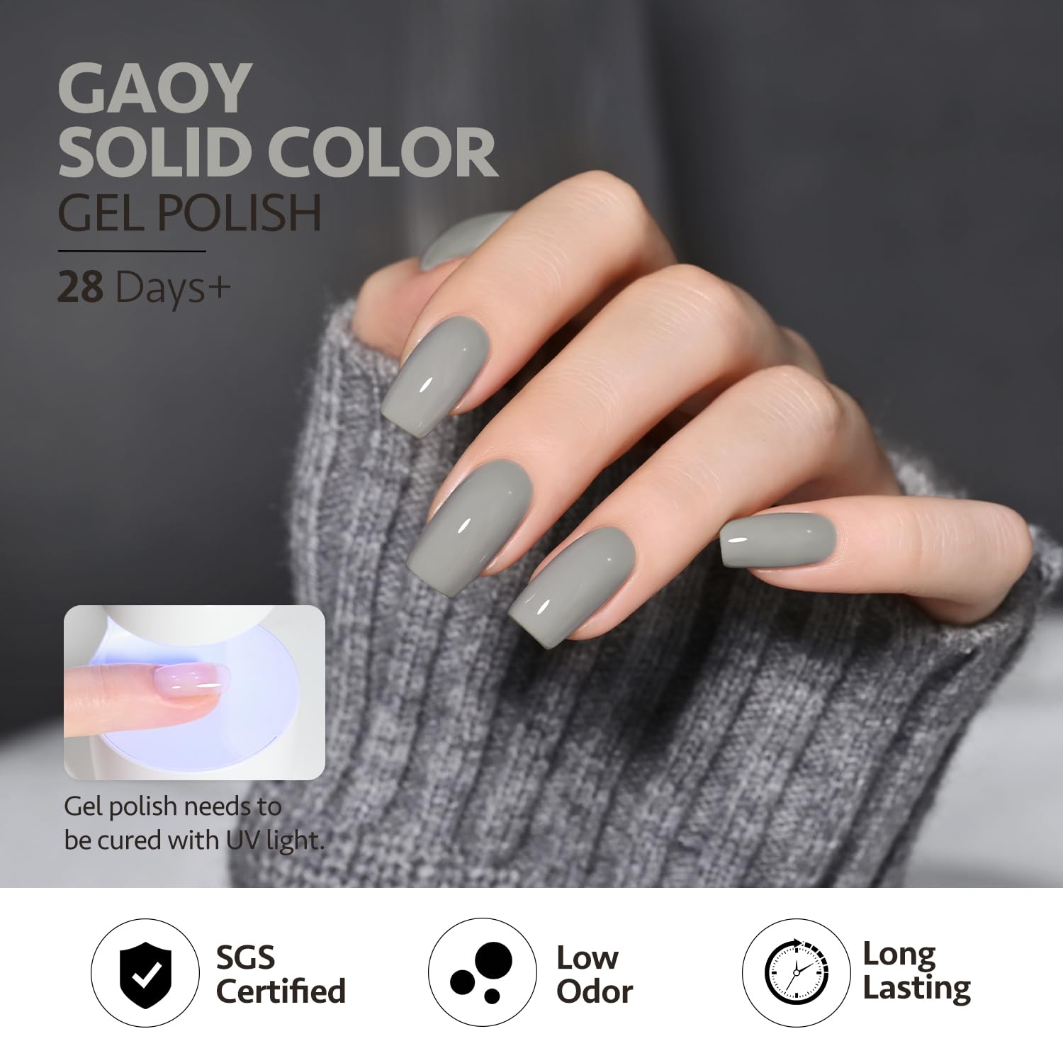 GAOY Esmalte Gel tono neutro para Uñas, aspecto elegante.