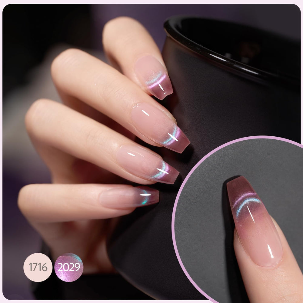 GAOY Esmalte gel traslucido efecto ojo gato con brillo.
