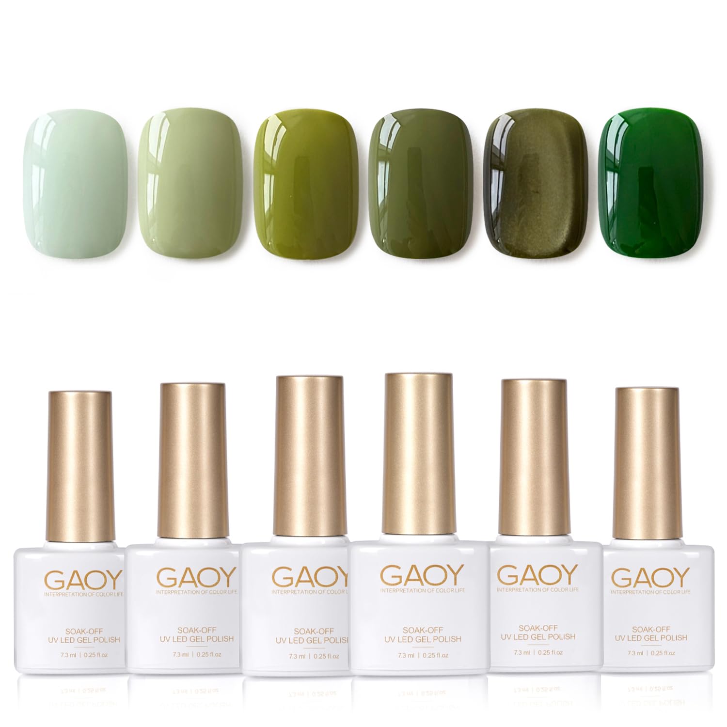GAOY esmalte gel verde oscuro con efecto ojo de gato para acabado deslumbrante