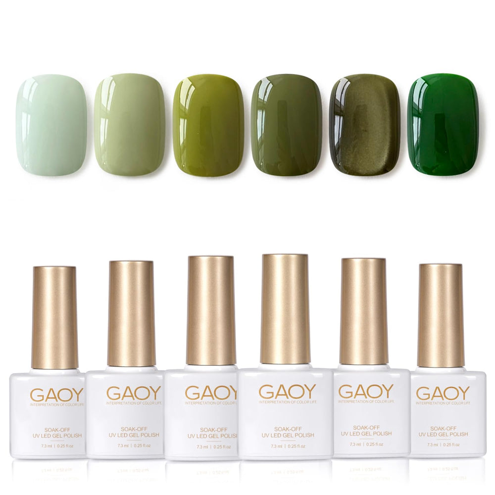 GAOY esmalte gel verde oscuro con efecto ojo de gato para acabado deslumbrante